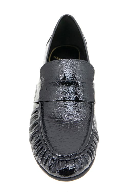 Kenneth Cole Reece Crinkle Patent Penny Loafer In Black