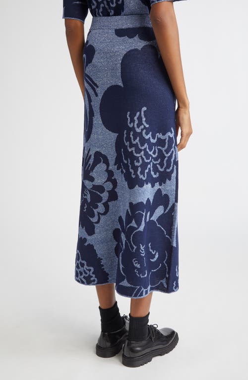 Marimekko Sivellys Pioni Linen Blend Knit Midi Skirt