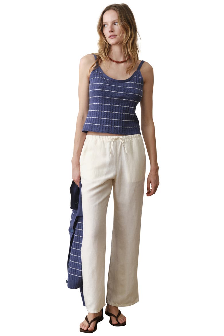 Drawstring Linen Blend Pants, Alternate, color, ANTIQUE WHITE