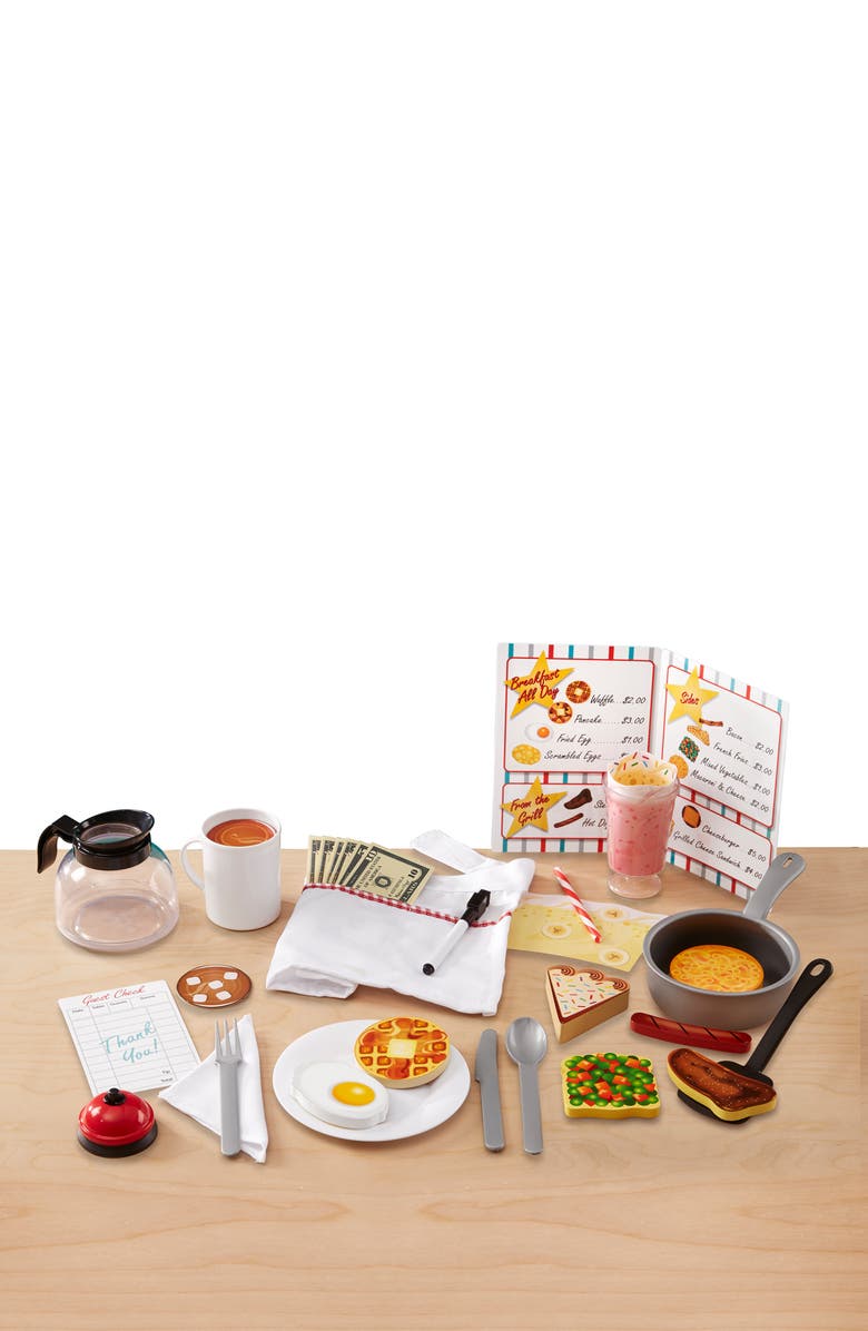 Melissa & Doug Star Double Sided Diner & 41-Piece Restaurant Playset, Alternate, color,