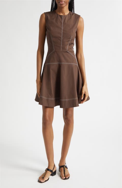 Karrigan Sleeveless Stretch Cotton Minidress