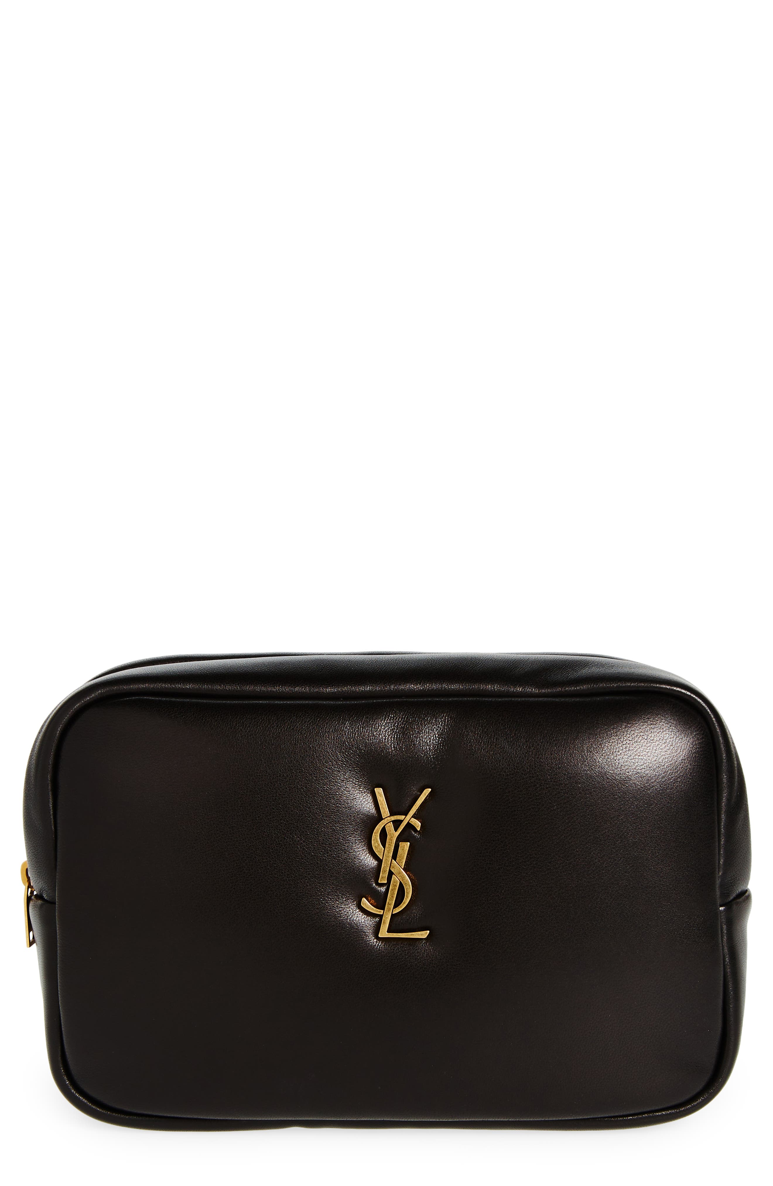 Saint Laurent Cassandre Lambskin Leather Pouch, Main, color, 