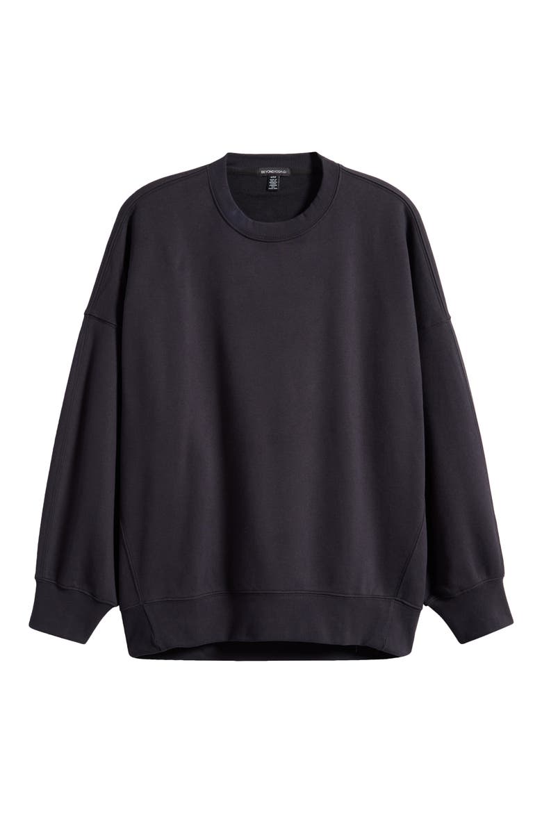 Solstice Oversize Cotton Blend Sweatshirt, Alternate, color, BLACK