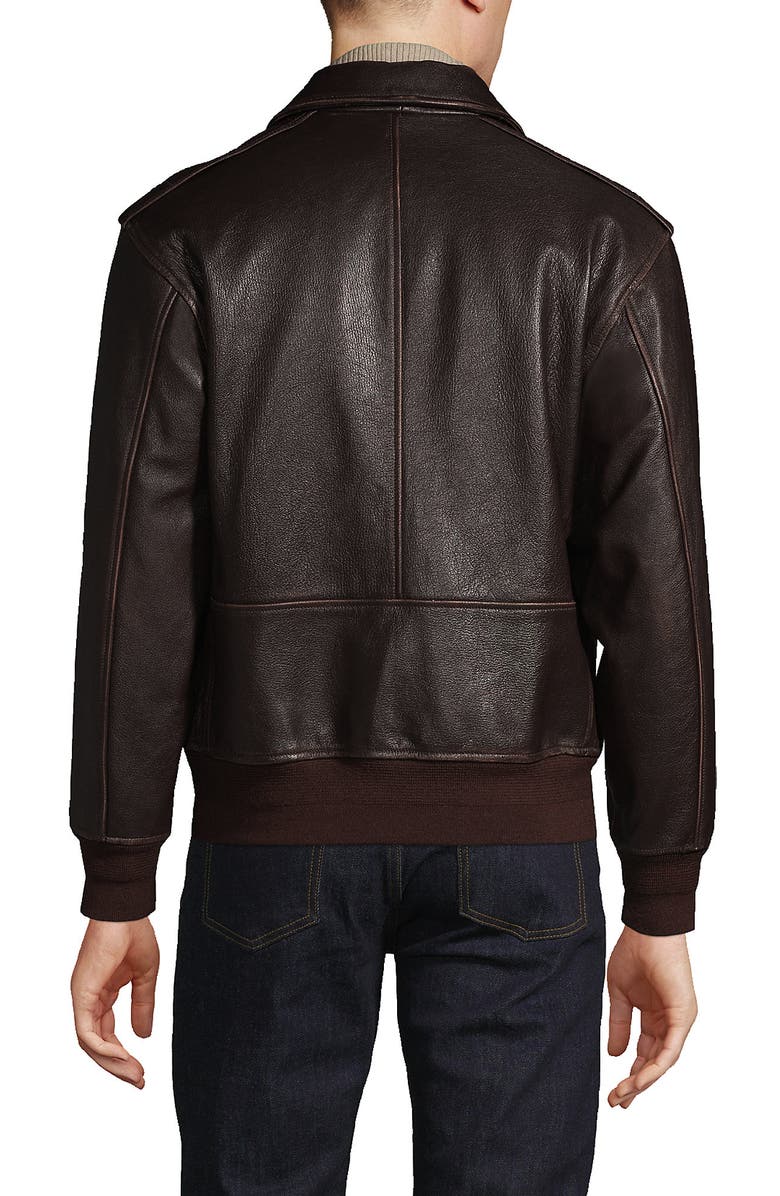 Lands' End Willis and Geiger Leather Bomber Jacket, Alternate, color,