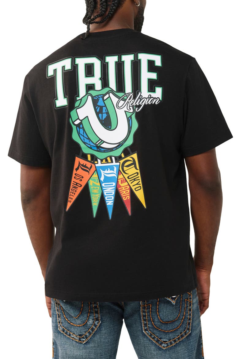 Pennants Graphic T-Shirt, Alternate, color, JET BLACK