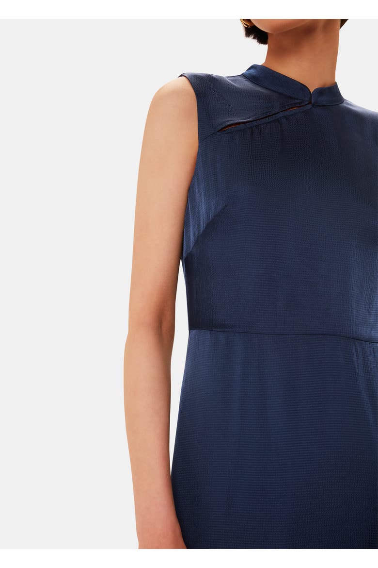 Aria Satin Sleeveless Midi Dress, Alternate, color, Navy