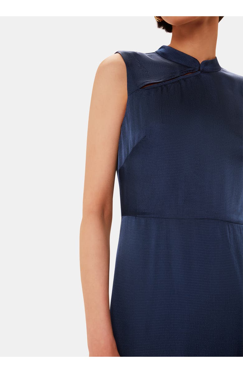 Whistles Aria Satin Sleeveless Midi Dress, Alternate, color, Navy