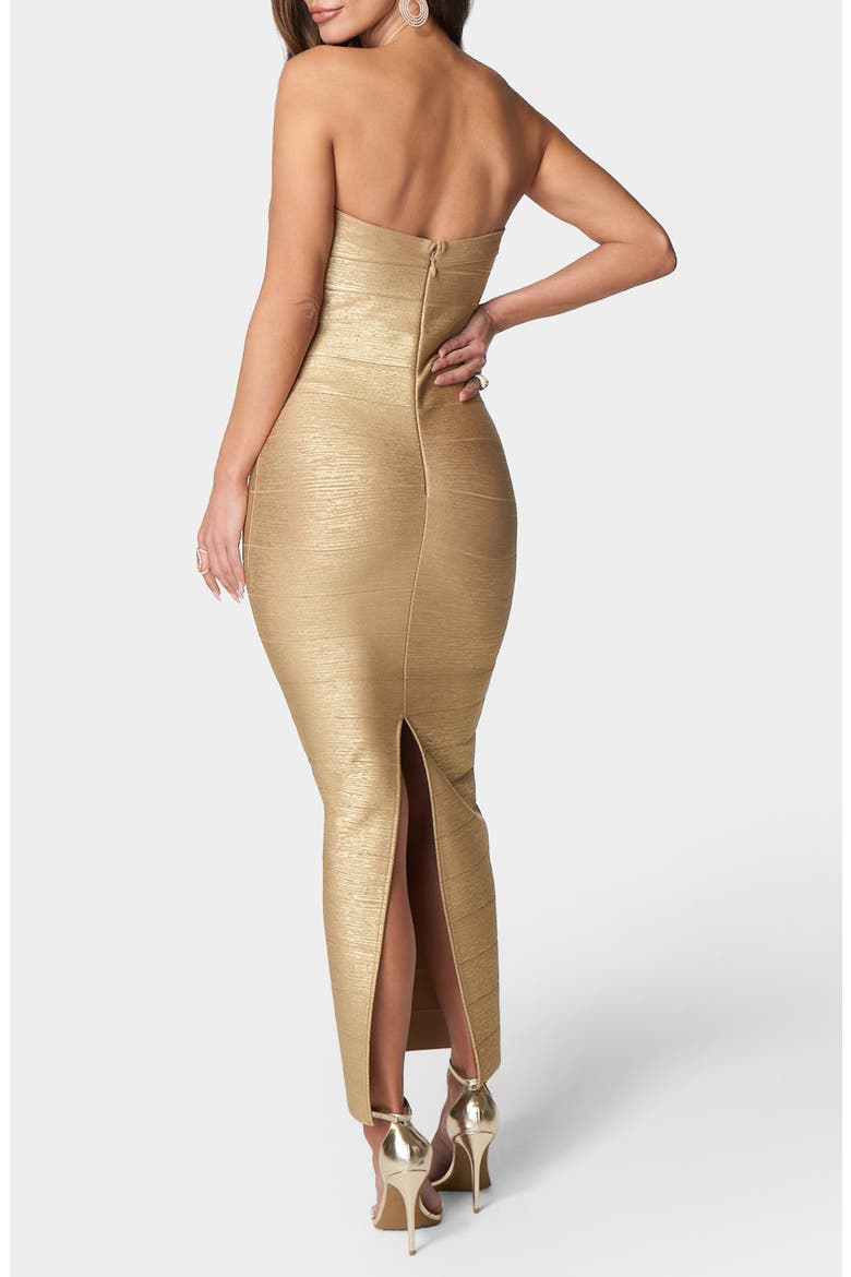 Strapless Bandage Maxi Dress, Alternate, color, GOLD