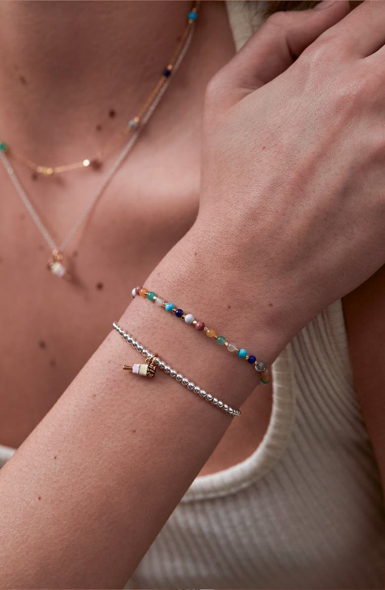 Estella Bartlett Amelia Beaded Bracelet, Alternate, color, Silver/ Gold