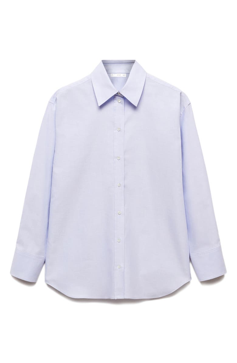 MANGO Cotton Poplin Button-Up Shirt, Alternate, color, Sky Blue