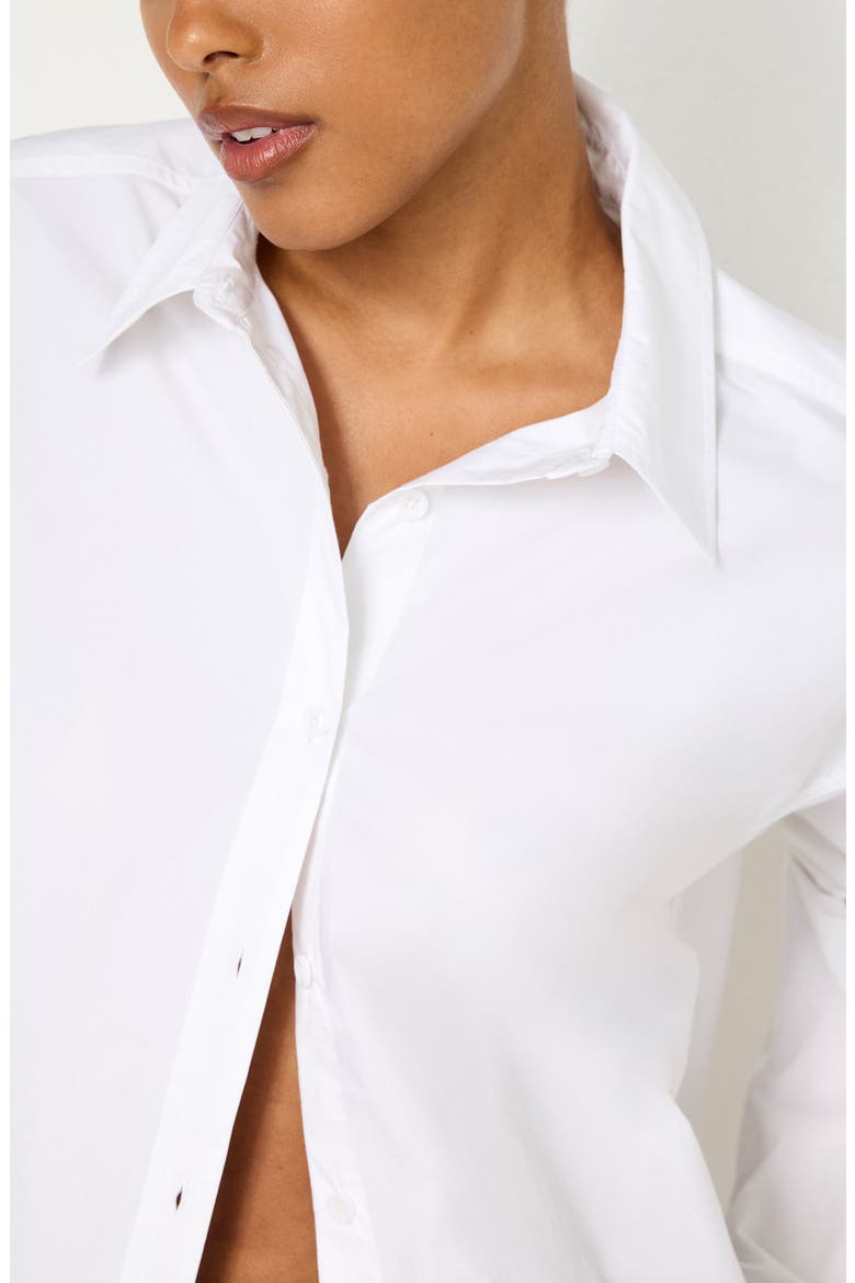 Perfect Cotton Poplin Button-Up Shirt, Alternate, color, WHITE001
