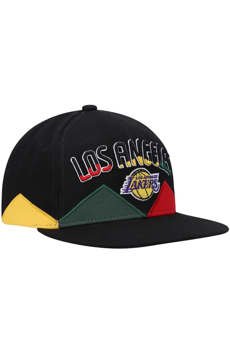 Mitchell & Ness Men's Mitchell & Ness Black Los Angeles Lakers Black History Month Snapback Hat, Alternate, color, 