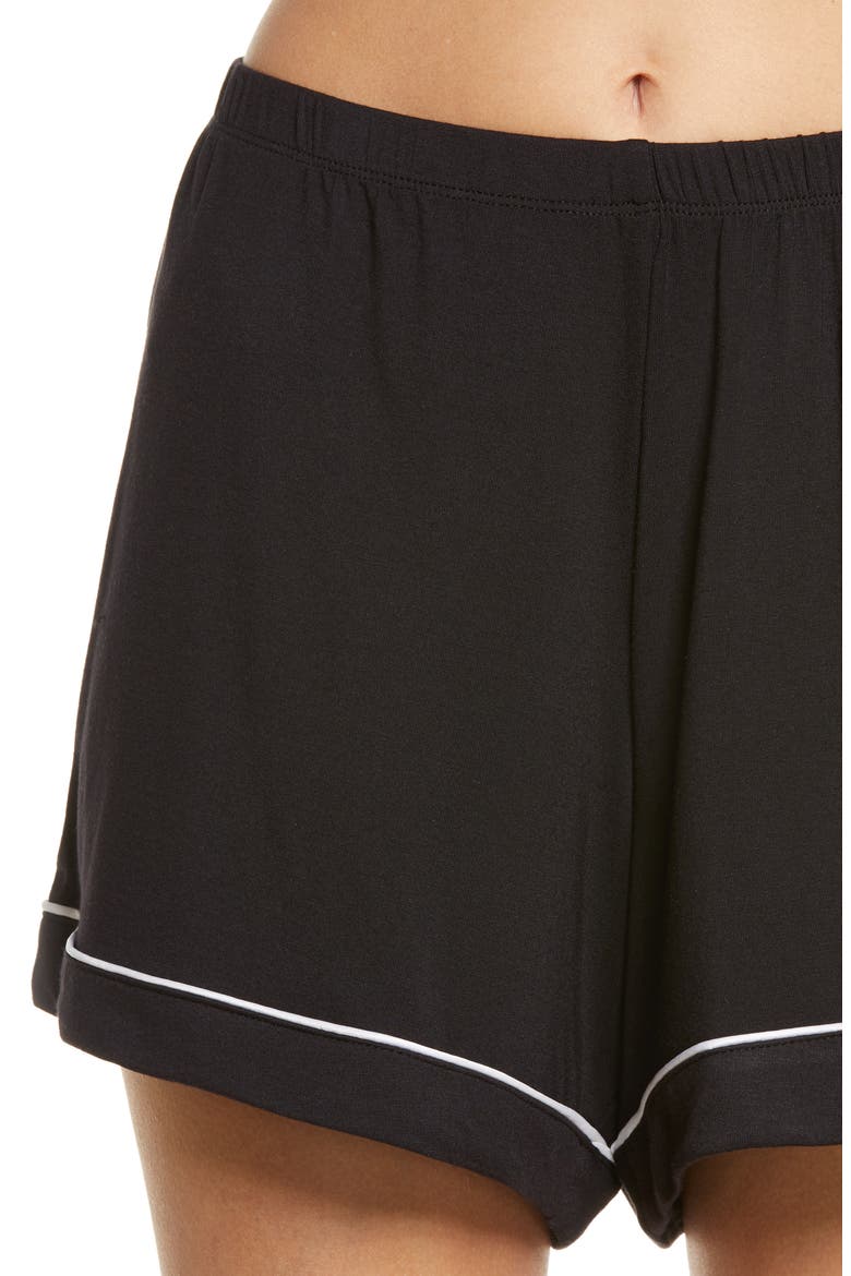 Moonlight Eco Long Sleeve Short Pajamas, Alternate, color, BLACK