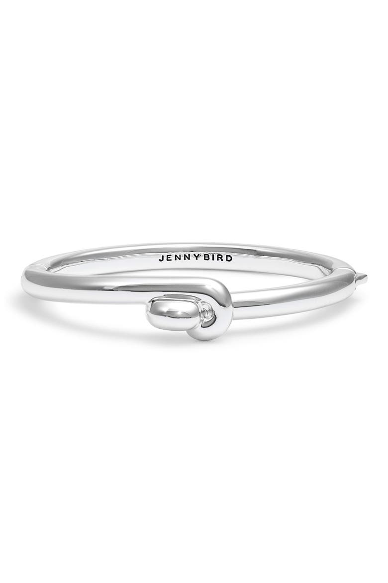 Maeve Hinged Bangle Bracelet, Main, color, HIGH POLISH SILVER