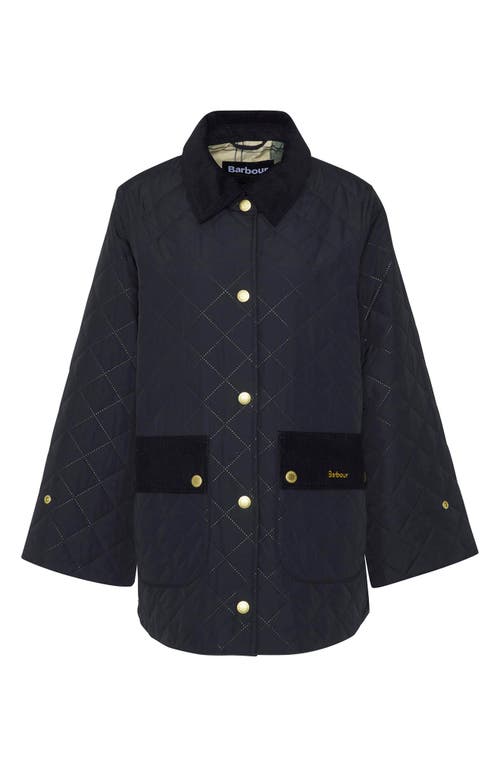 Shop Barbour Corinne Quilted Coat In Black Ancient