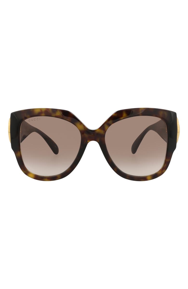 Gucci 54mm Square Sunglasses, Main, color, Havana Havana Brown