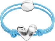 UNODE50 Elastic Thread Bracelet with Sterling Silver Plated Heart