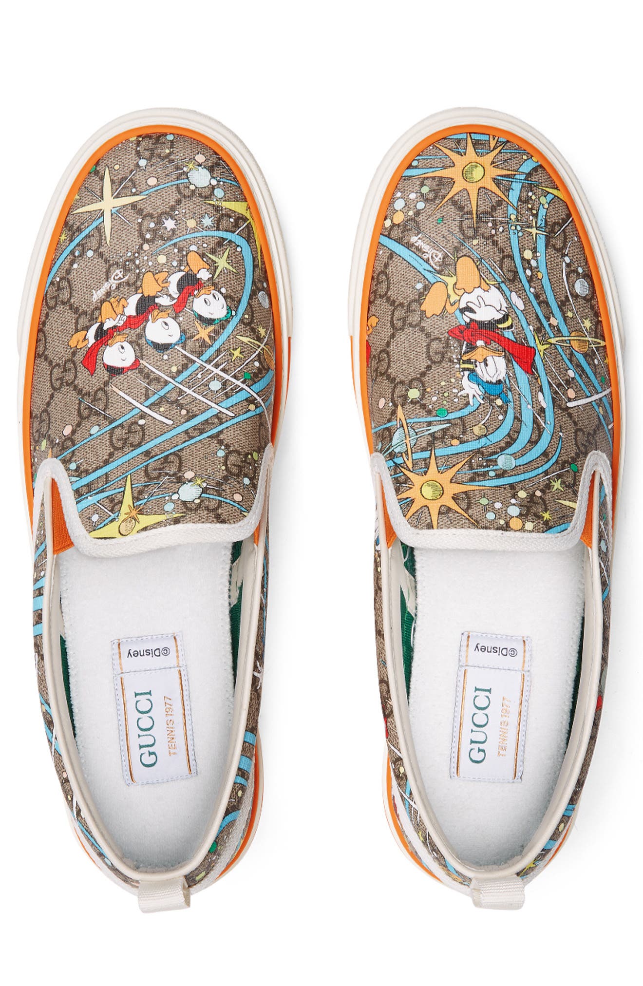 Gucci x Disney Tennis 1977 Donald Duck Slip-On Sneaker, Alternate, color, 