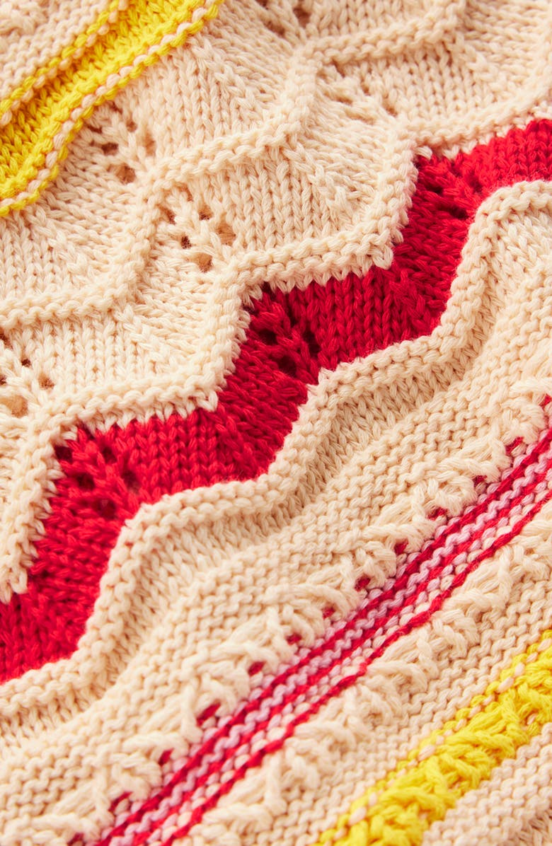 Boden Monica Stripe Pointelle Stitch Top, Alternate, color, Multi Stripe