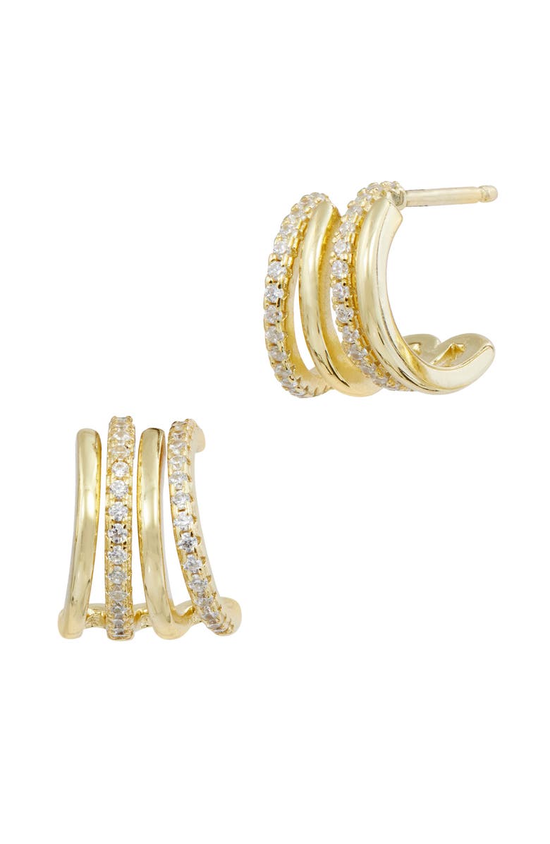 SAVVY CIE JEWELS CZ Huggie Hoop Earrings, Main, color, 
