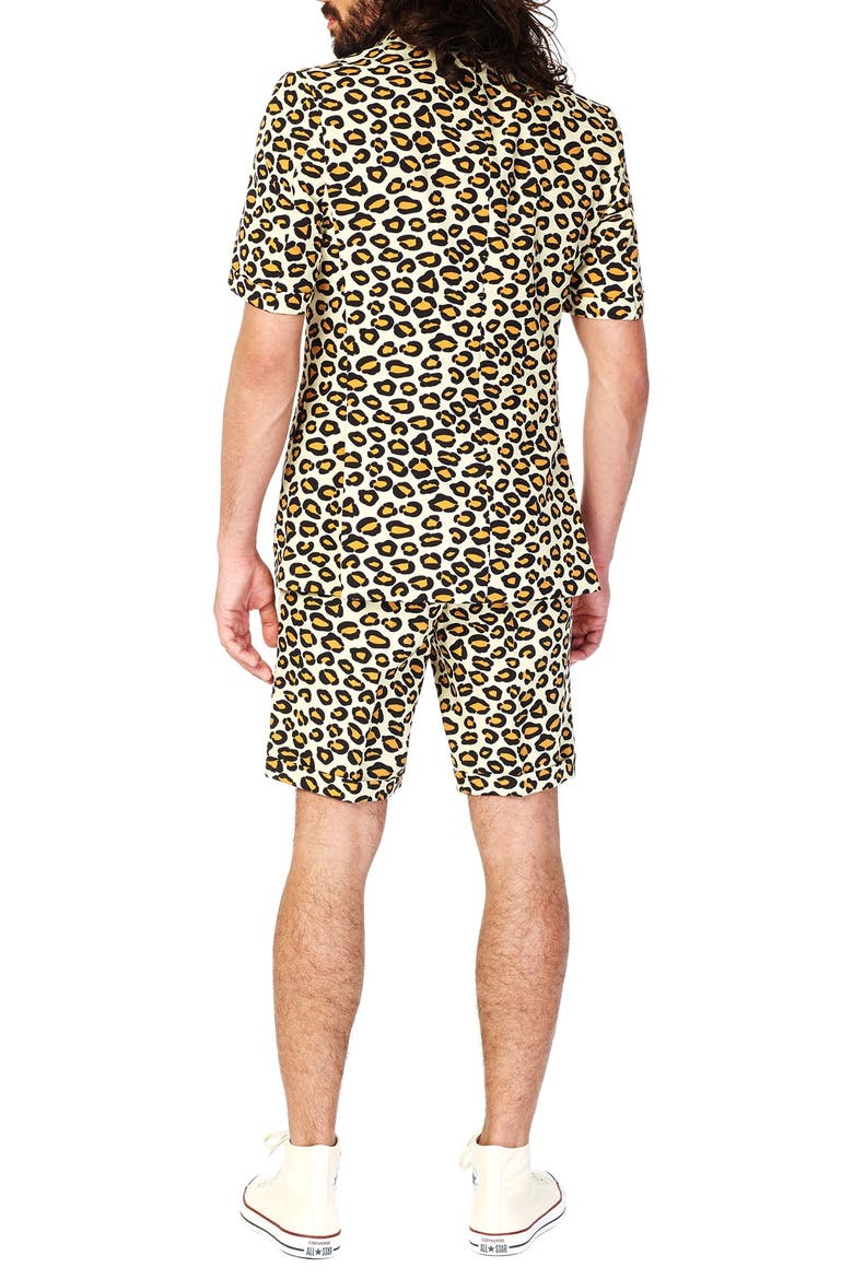 'The Jag - Summer' Trim Fit Two-Piece Short Suit with Tie, Alternate, color, DARK BEIGE