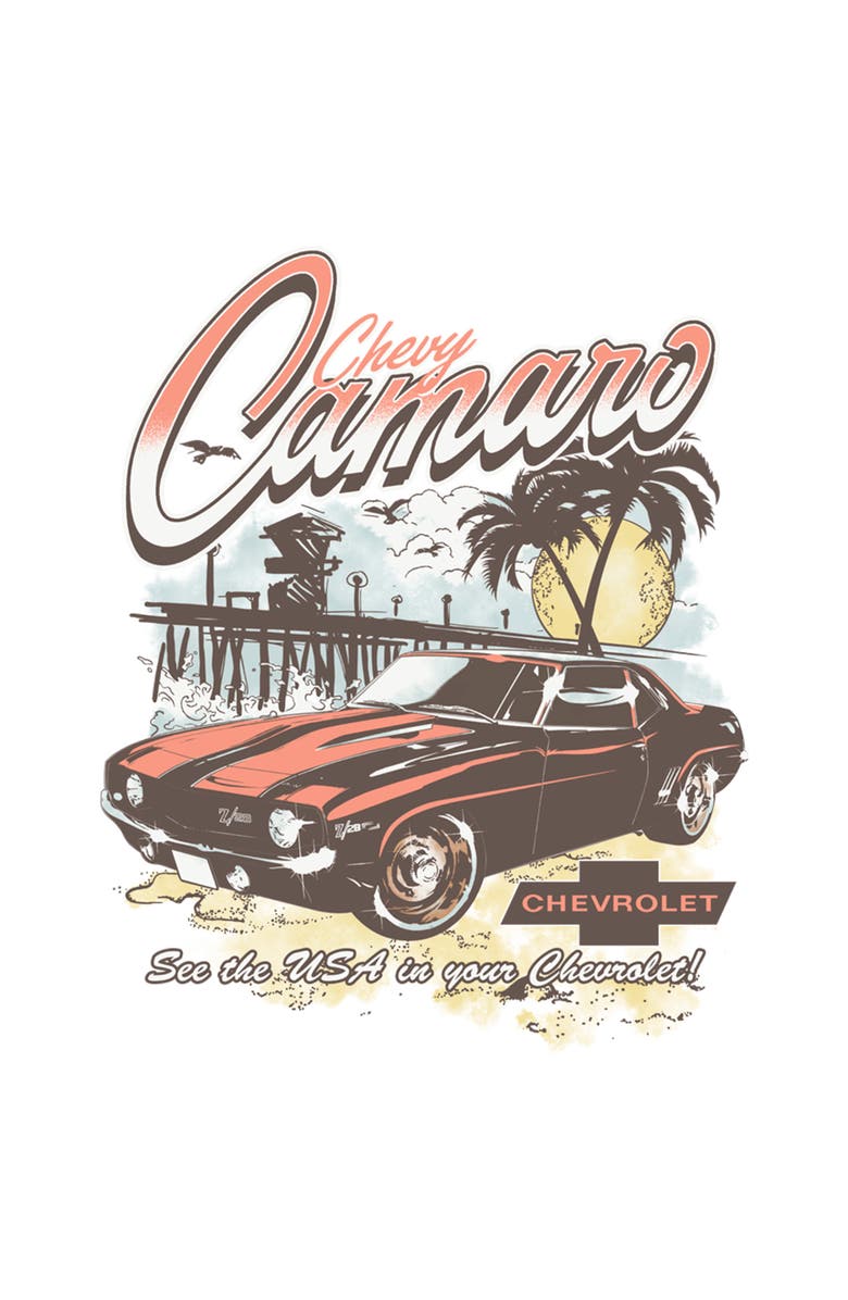 General Motors Women's General Motors See the USA in Your Chevrolet Camaro  Graphic T-Shirt, Alternate, color, White