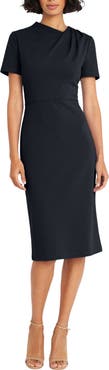 Maggy London Twist Neck Midi Sheath Dress