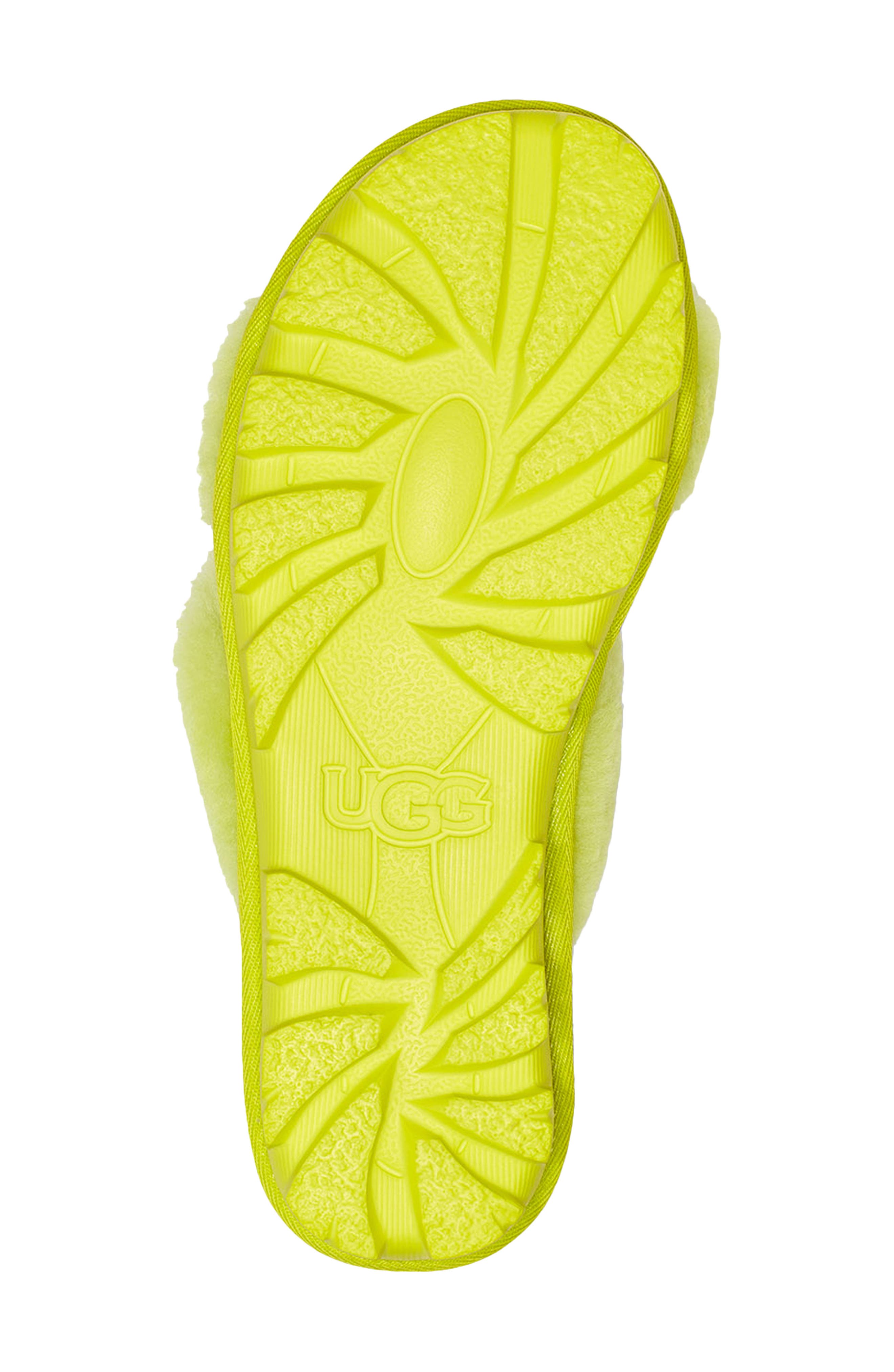 Fuzzette Genuine Shearling Slipper, Alternate, color, SULFUR