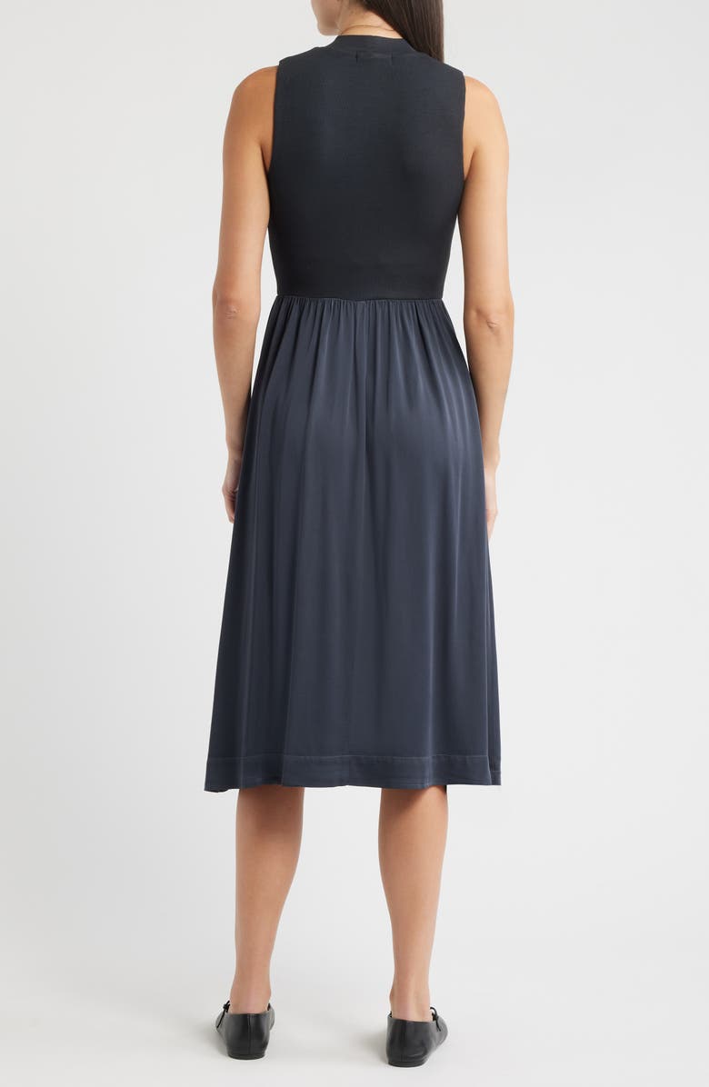 Bella Dahl Mock Neck Mixed Media Dress, Alternate, color, Obsidian Stone