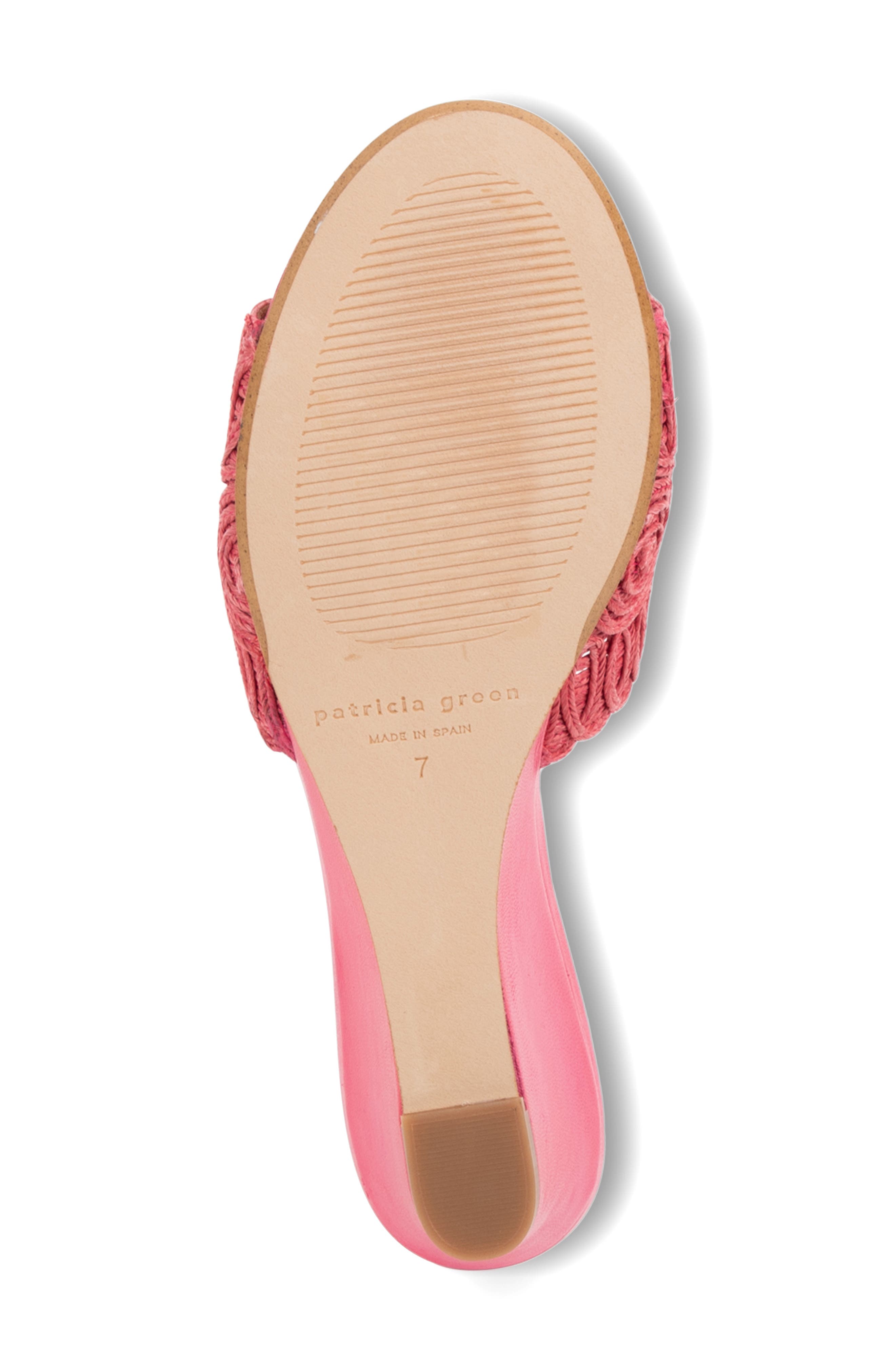 Siesta Raffia Wedge Slide Sandal, Alternate, color, ROSE PINK