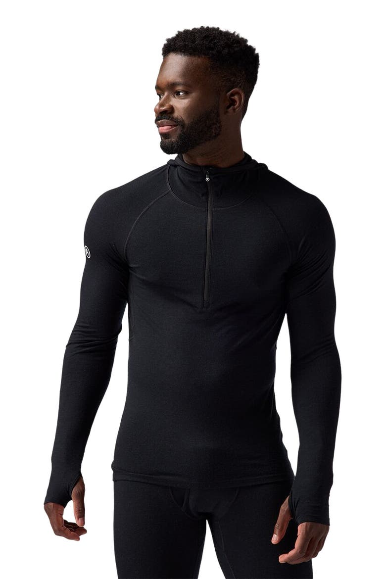 Cedars Rws Merino Lt-Wt Baselayer 1/2-Zip Scuba Top - Men's, Main, color, Black