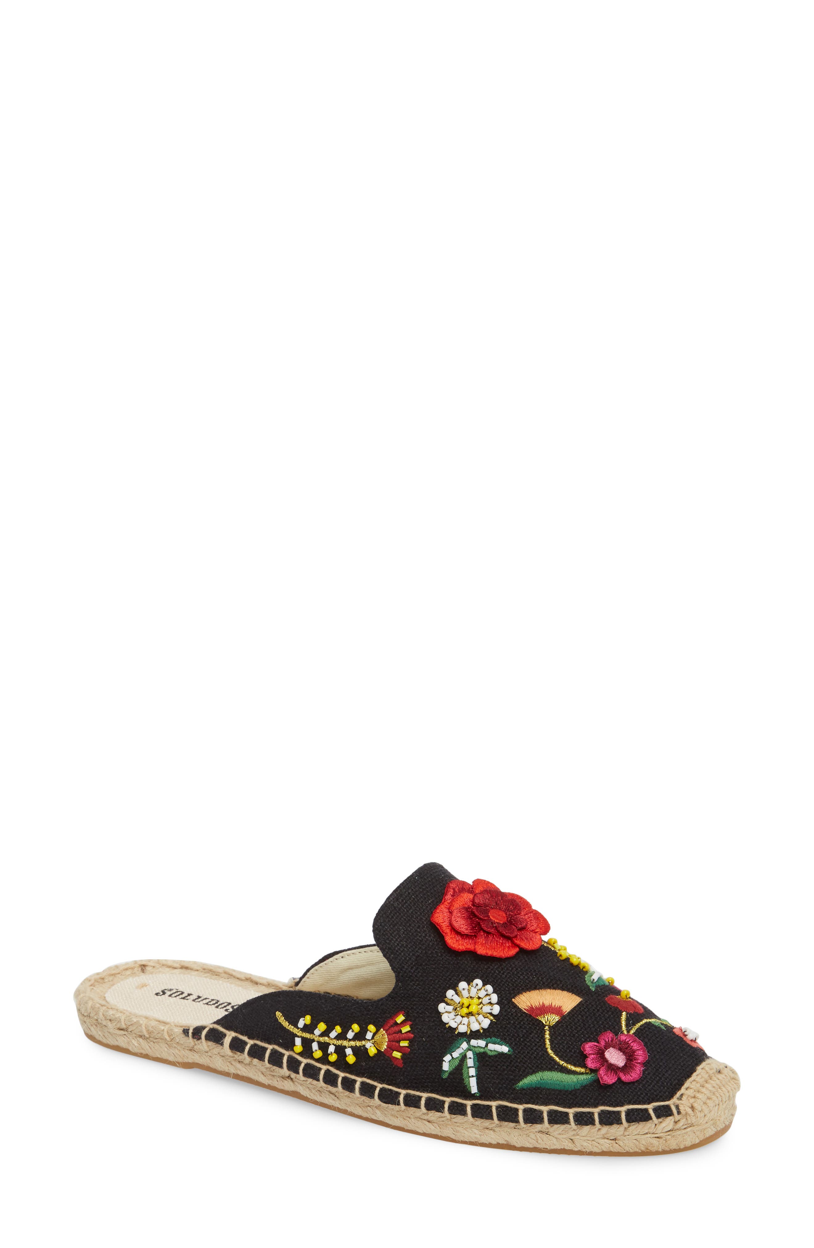 Soludos Embellished Floral Mule, Main, color, 