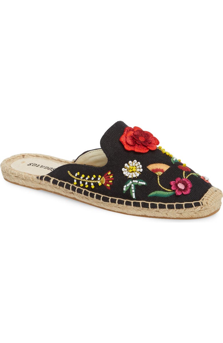 Soludos Embellished Floral Mule, Main, color,