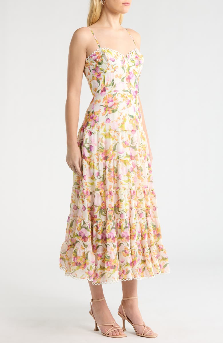 ASTR the Label Lianna Tiered Maxi Sundress, Alternate, color, Pink Multi Floral