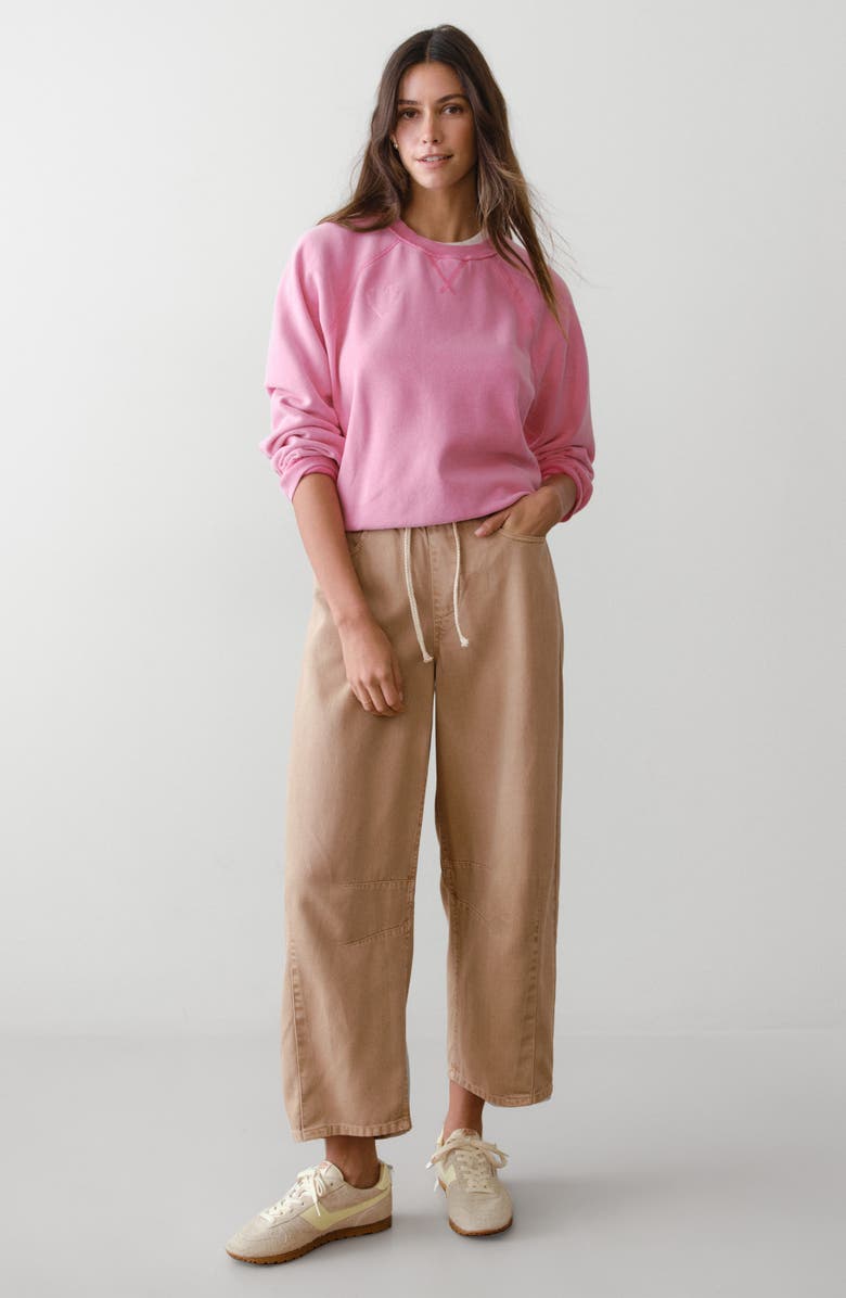 Marine Layer Cloud 9 Reversible Cotton Blend Sweatshirt, Alternate, color, Fuscia