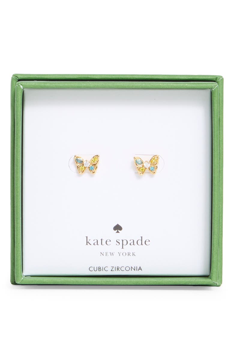Kate Spade New York butterfly stud earrings, Main, color, Blue/ Multi Gold
