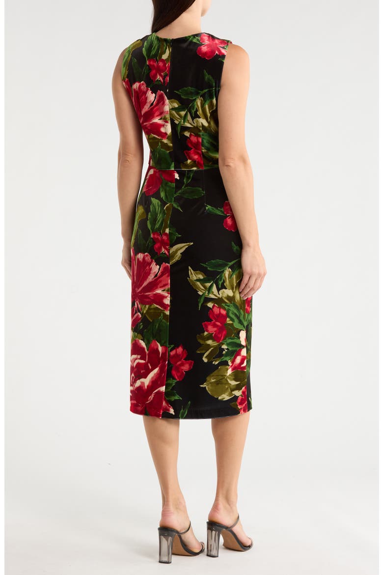 Asymmetrical Neck Sheath Dress, Alternate, color, BLACK MULTI