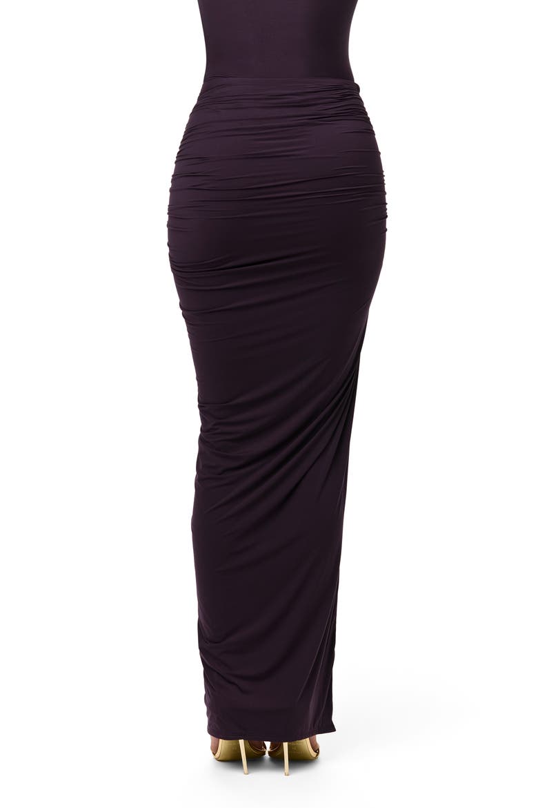 High Slit Maxi Skirt, Alternate, color, BLACKBERRY