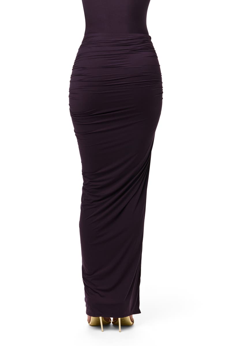 Naked Wardrobe High Slit Maxi Skirt, Alternate, color, Blackberry
