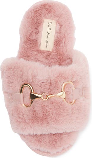Plush Horsebit Faux Fur Slipper