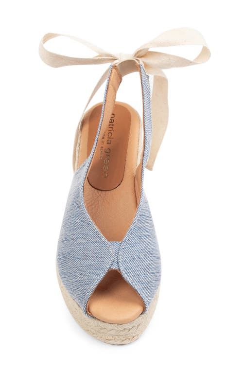 Patricia Green Dolce Espadrille Wedge Sandal In Denim Lurex