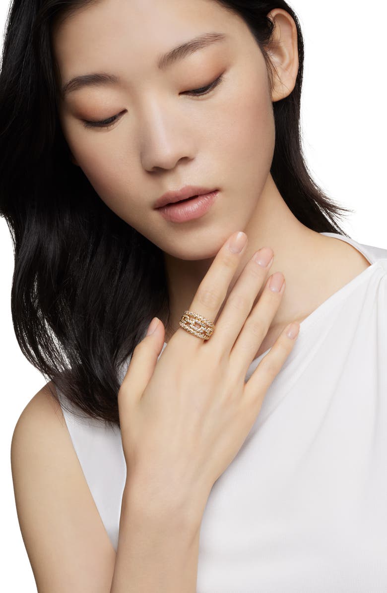 David Yurman Stax Diamond Stack Ring, Alternate, color, Yellow Gold