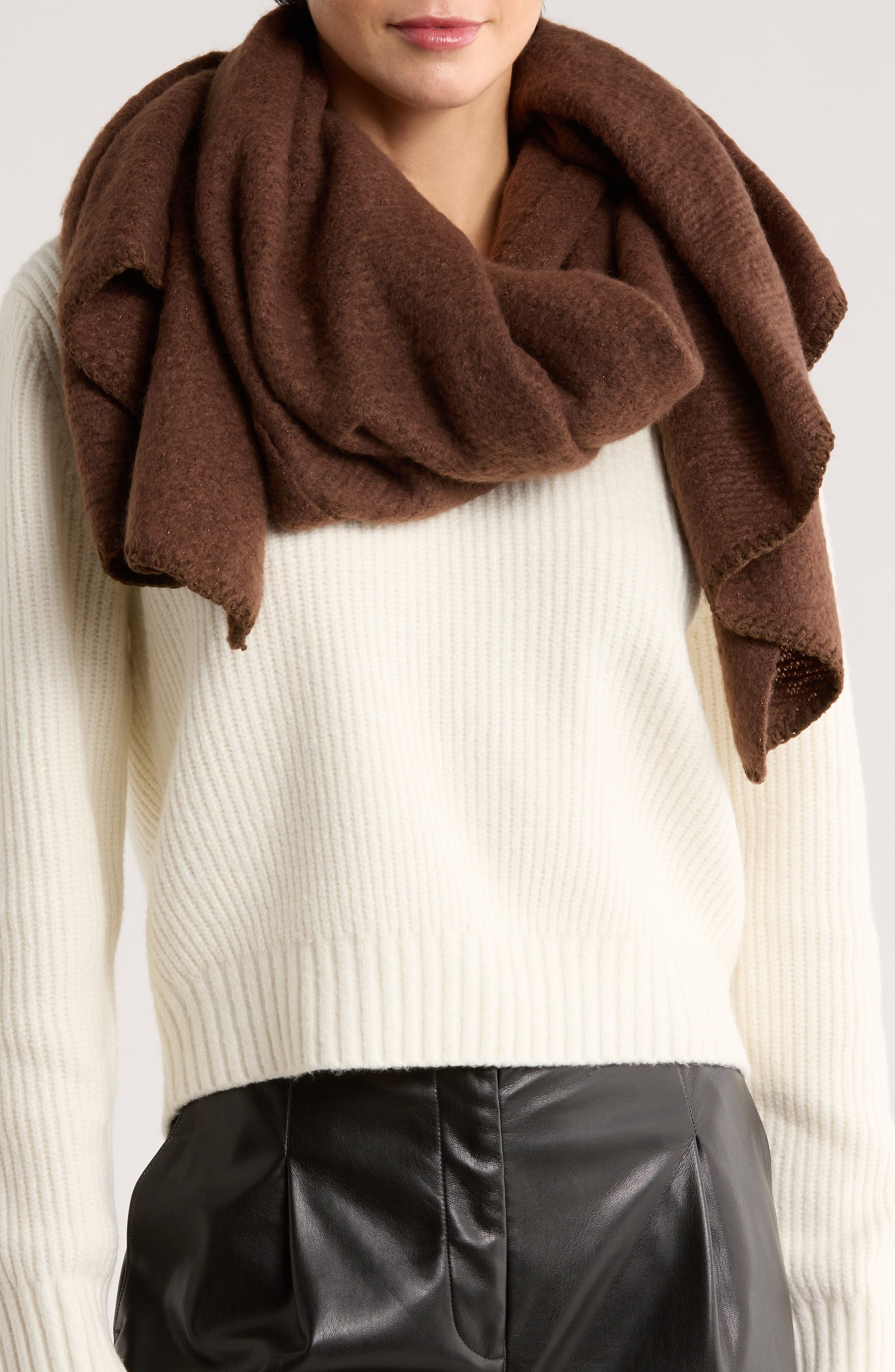 Vince Camuto Solid Shine Knit Scarf