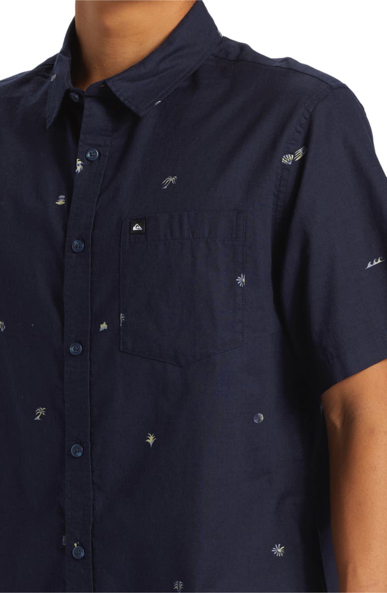 Quiksilver Apero Classic Fit Print Short Sleeve Button-Up Shirt, Alternate, color, 