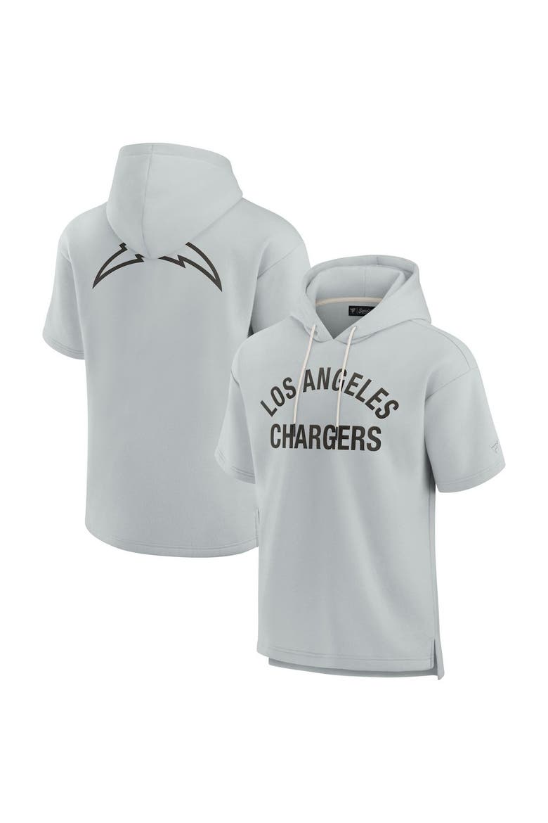 Unisex Fanatics Signature Gray Los Angeles Chargers Elements Super Soft Fleece Short Sleeve Pullover Hoodie, Main, color, Gray