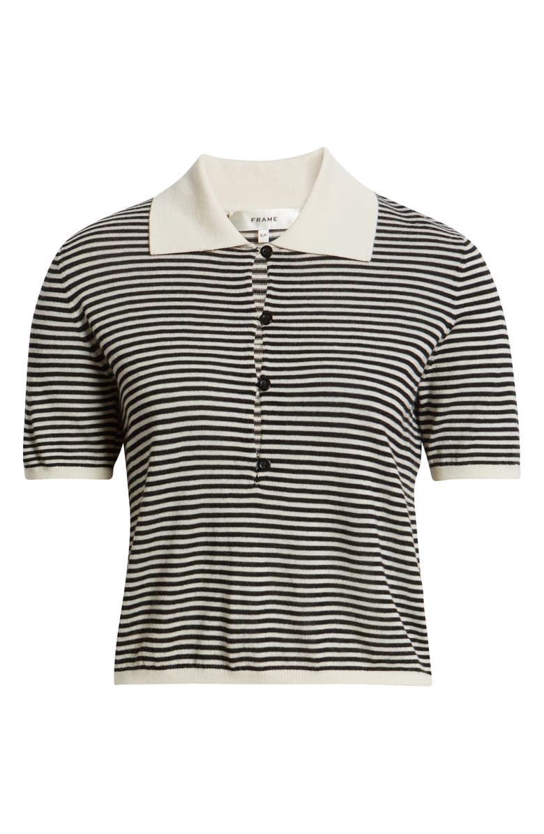 FRAME The Smart Stripe Polo Top, Alternate, color, Cream Multi