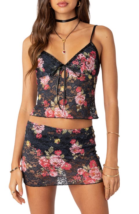 Portofino Floral Sheer Lace Camisole