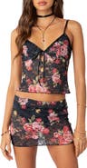 EDIKTED Portofino Floral Sheer Lace Camisole