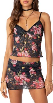 EDIKTED Portofino Floral Sheer Lace Camisole