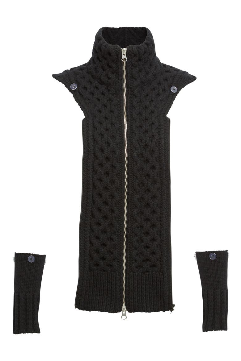 'Upstate' Wool Dickey, Main, color, BLACK